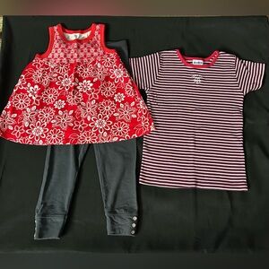 OshKosh B'gosh Striped Shirt Faded Glory Floral Tank Top Carters Leggings 5/6
